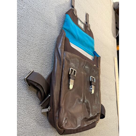 KNOMO London Hudson Men's Brown Leather Business‎ Backpack - Picture 11 of 12